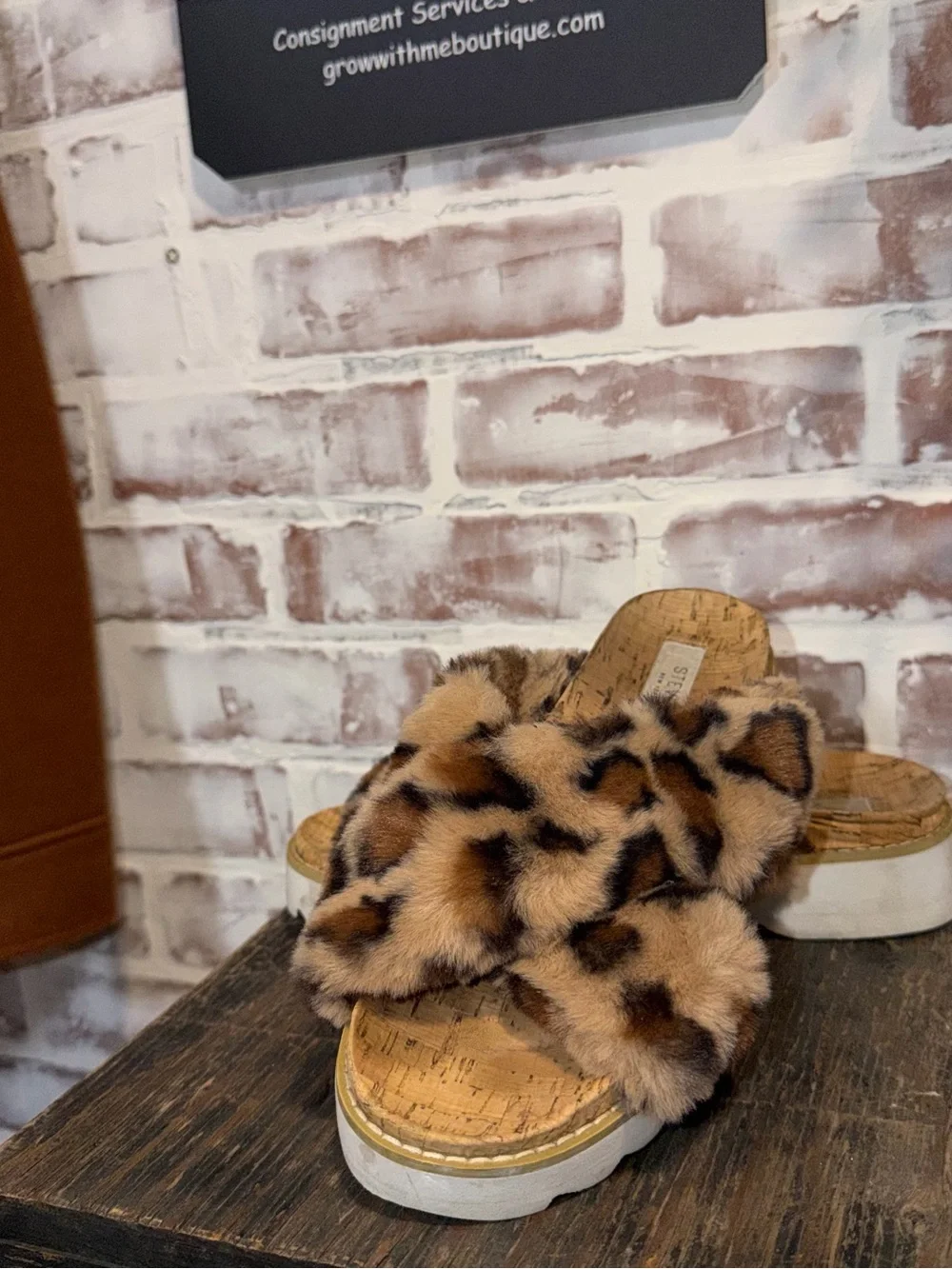 Steven By Steve Madden Leopard Print Fur Slide Sandals - Brown/Tan/Black